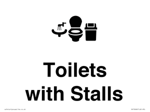 Toilets: Stalls and Wash Basin with Sanitary Bin